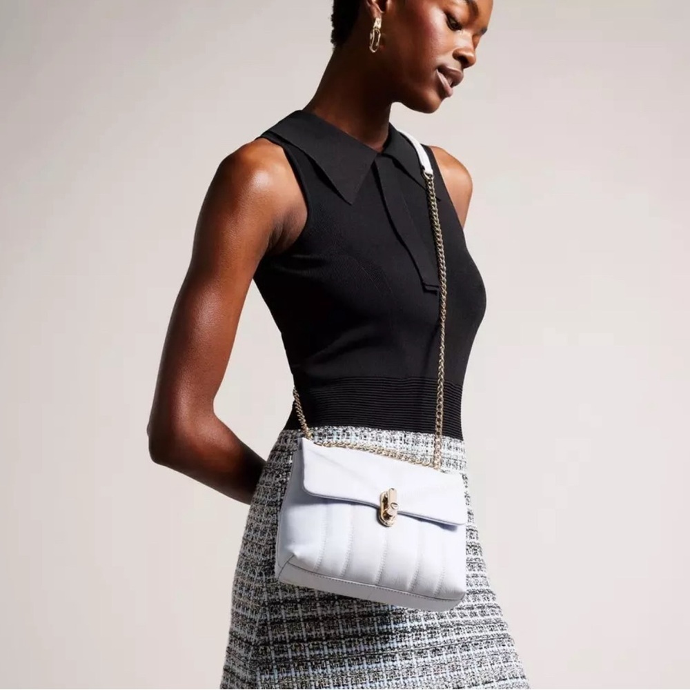 NWT *TED BAKER* Women's Leather AYALINA Quilted Puffer Small Shoulder Bag